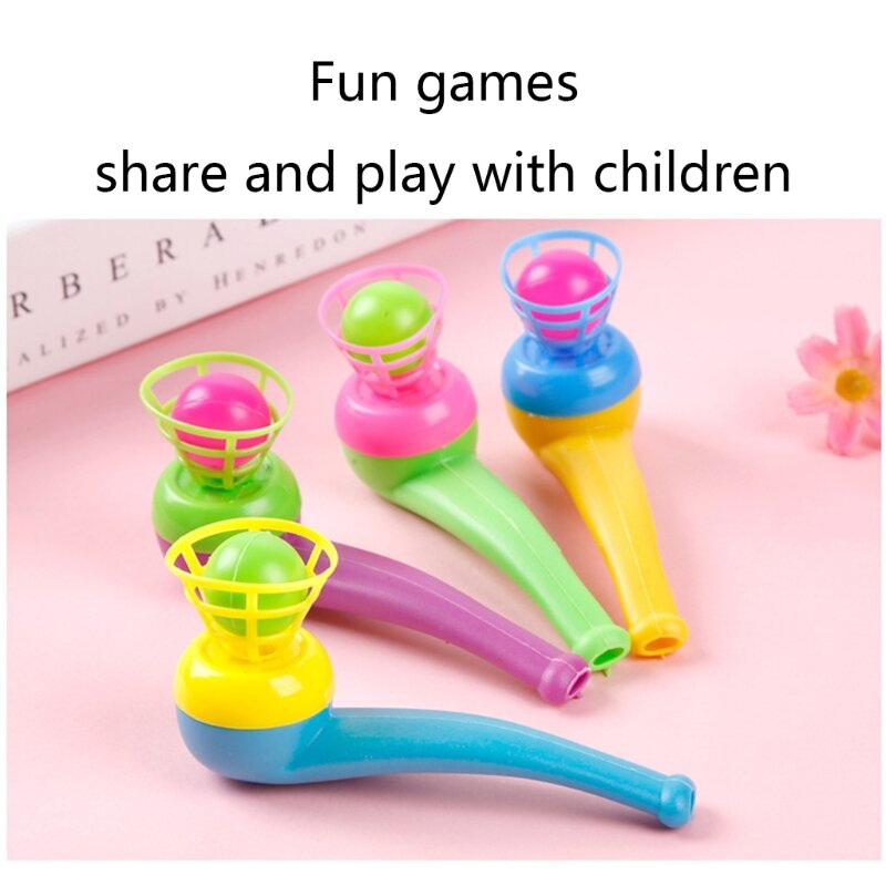 Mainan Bola Tiup Pipa Klasik Bola Mengambang untuk Stimulasi Pusat Aktivitas Bola Mini Mainan Montessori untuk Anak-anak Balita