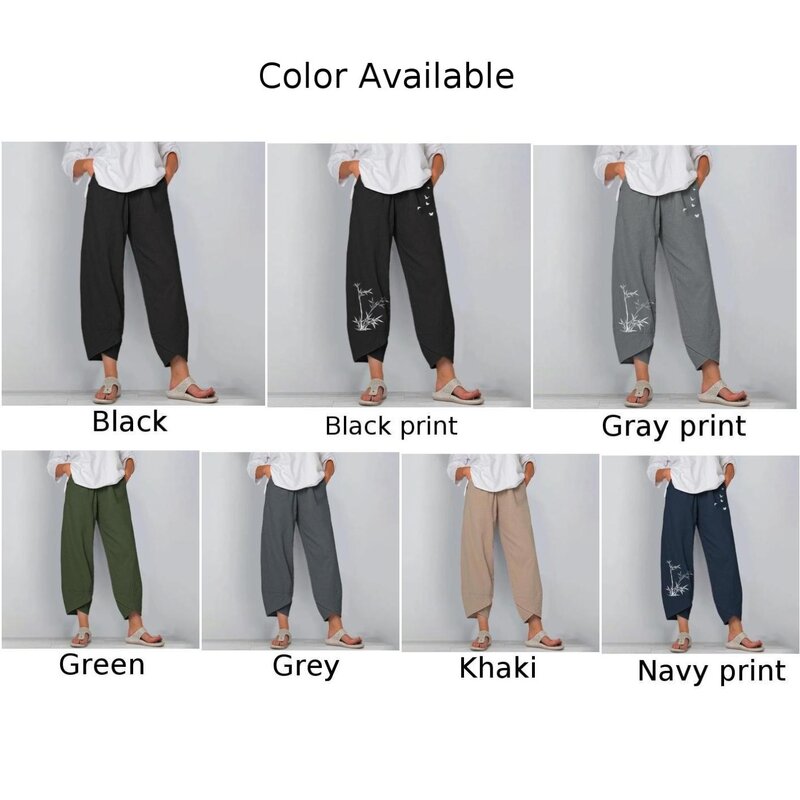 Pantalones tobilleros para hombre, pantalón holgado, informal, de algodón y lino, con cintura elástica, cómodo y a la moda
