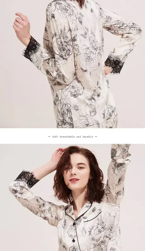 Pigiama da donna set primavera autunno 2 pezzi stampa floreale pigiama Faux Silk Satin Sleepwear manica lunga Pijama Mujer Pjs Homewear