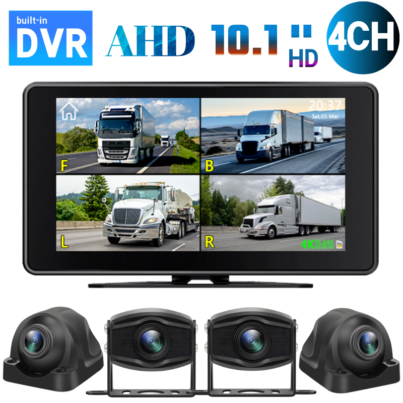 نظام مراقبة AHD لعكس مسجل وقوف السيارات ، كاميرا CCTV مركبة ، HD للرؤية الليلية ، شاشة تعمل باللمس ، 10.1 في ، 1080P ، سيارة ، RV ، حافلة ، شاحنة