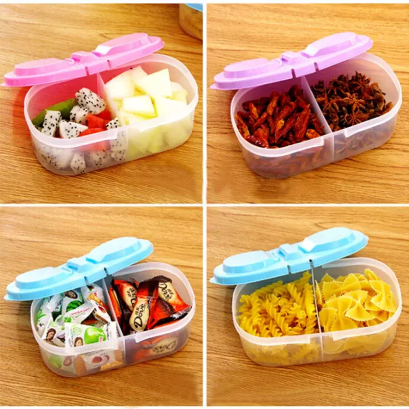 Wadah Makanan Plastik Sehat Kotak Makan Siang Portabel Kapasitas Berkemah Piknik Makanan Buah Wadah Kotak Penyimpanan untuk Peralatan Makan Anak-anak