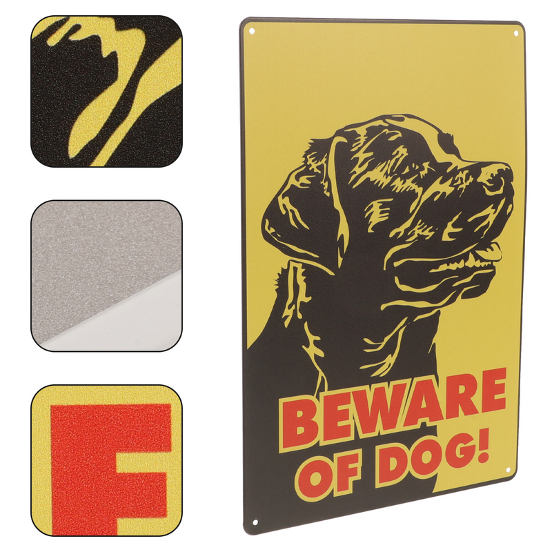 Beware of Dog señal de advertencia, cuidado del hogar, precaución, pintura de estaño, perros, hierro