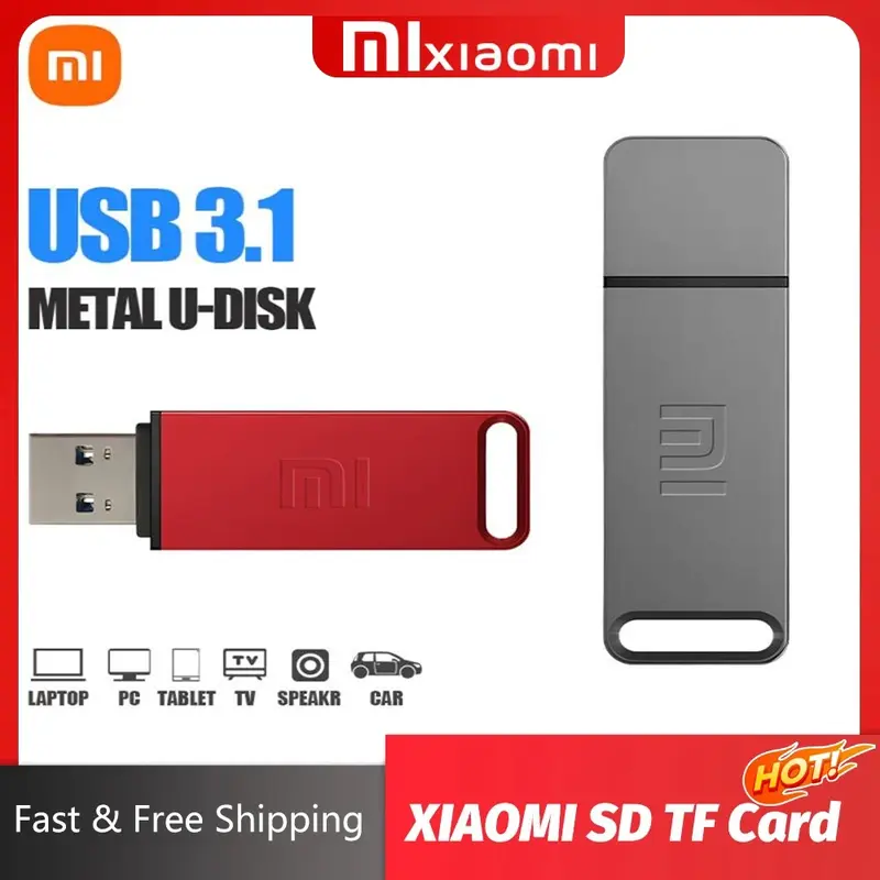 XIAOMI-Unidade Flash USB Super Mini Metal, Unidade de Memória Portátil, Transmissão Mútua, USB 3.0, Alta Velocidade, Novo, 2TB, 1024GB, 512GB