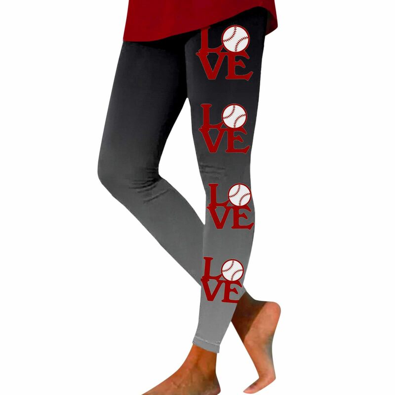 3D Baseball Pattern Sports Pants para Mulheres, Leggings quentes, Yoga collants