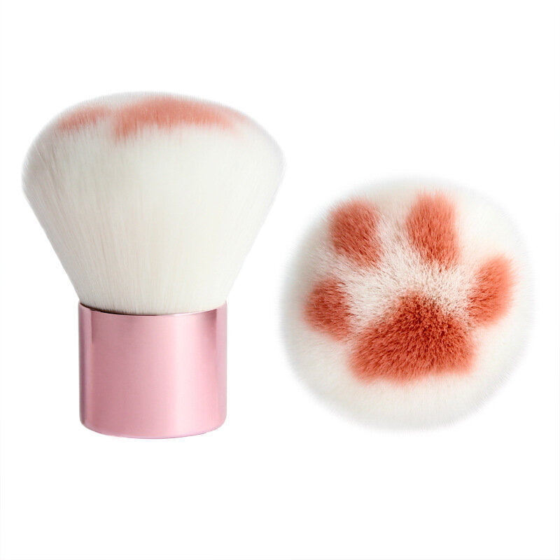 Pinceau de maquillage professionnel en forme de griffe de chat, brosse pour fond de teint, poudre, fard à joues pour le visage, grand, doux, cosmétiques