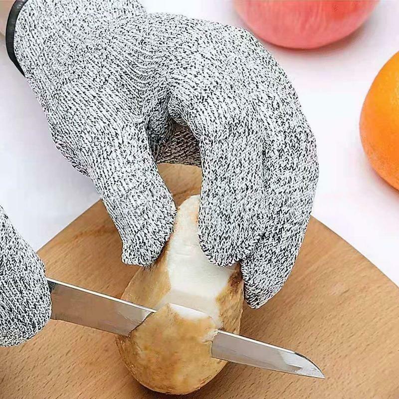 5 Level HPPE Safety Cut-Resistant Gloves Anti Cut Proof Grey Anti-Cut Level Work Garden Butcher Gardening Handguard Kitchen Tool
