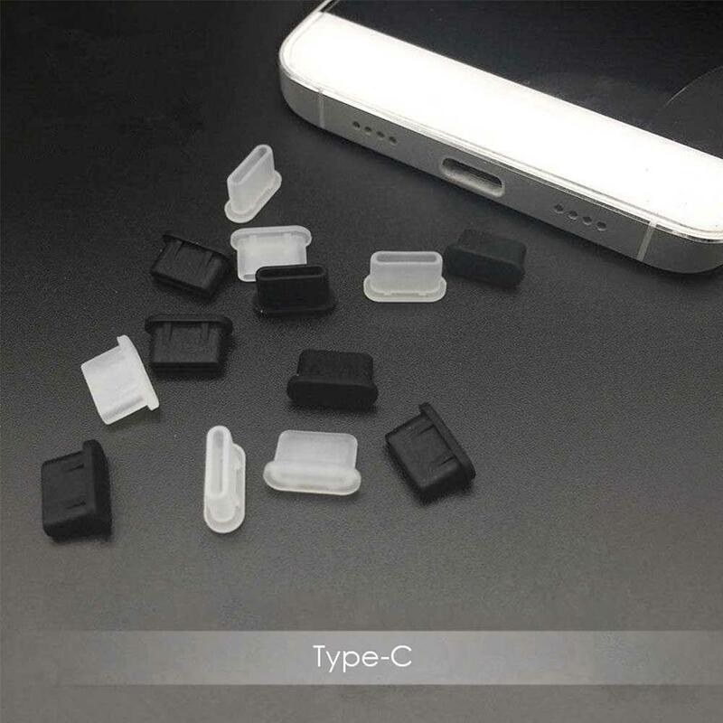 10pcs Type-C Dust Plug USB Charging Port Protector Silicone Anti-dust Plug Cover Cap For Samsung Phone Dustplug