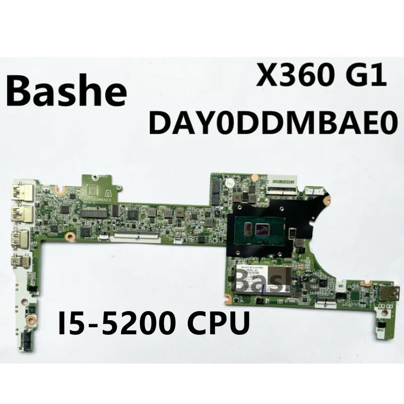 For HP Spectre   Laptop motherboard X360  G1   , plate number DA0Y0DMBAF0, i5-5200U, CPU,  8G RAM  100%