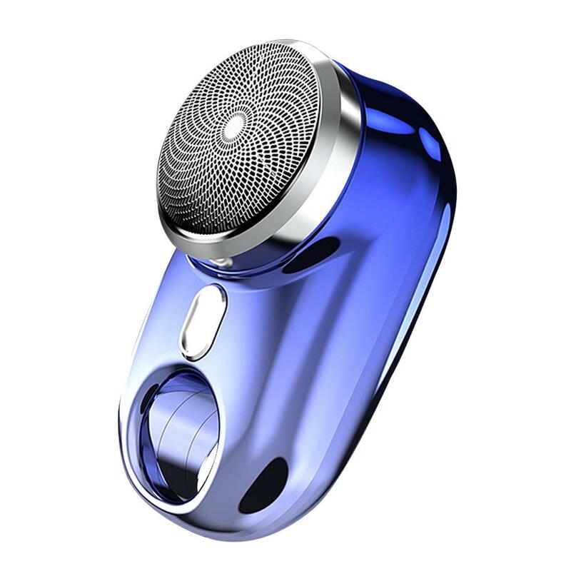 Mini barbeador elétrico para homens, lâmina recarregável USB à prova d'água, mini-barbear portátil, molhado e seco, lâmina de barbear doméstica