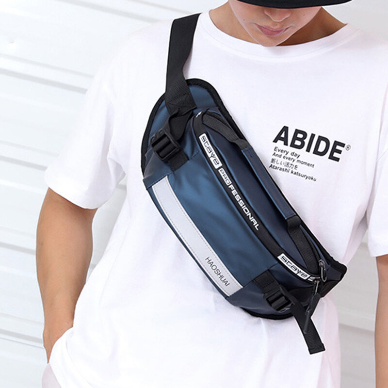 Anti-theft Male Belt Close-Fitting Waist Bags Multi-Functional Hip Bum Reflective Strip Shoulder Bag Men Nylon Fanny Chest Pack