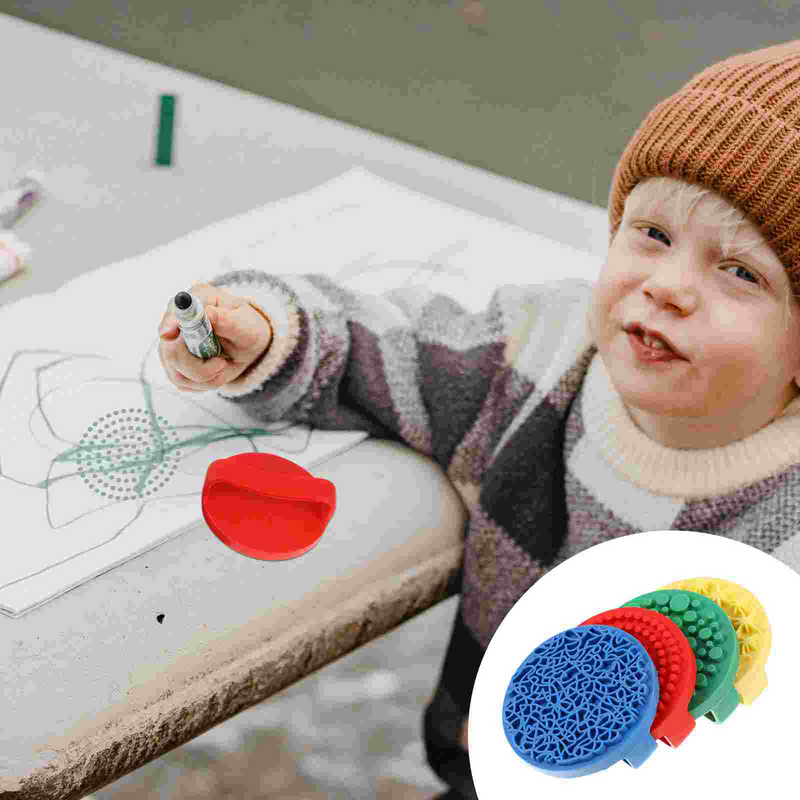 4 pezzi timbro di gomma auto inchiostrante mano bambini affrancatura artigianato animale per giocattoli strumenti per la prima educazione bambino