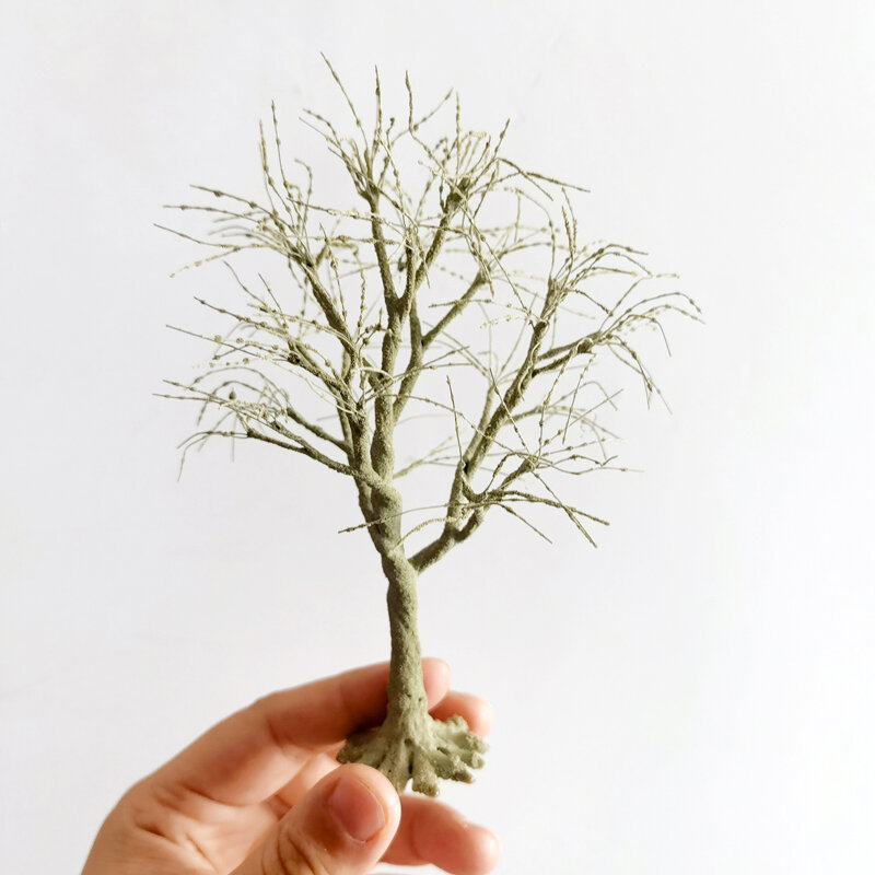 โมเดลต้นไม้ขนาดเล็กทำด้วยมือทำจากผงต้นไม้จำลองลายต้นไม้