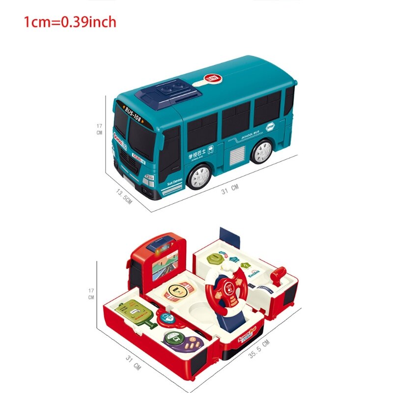 Model Mengemudi Simulasi Vokal Menggemaskan Bus Sekolah Kecil Mainan Kolam Pasir Pendidikan Hadiah Anak-anak Permainan