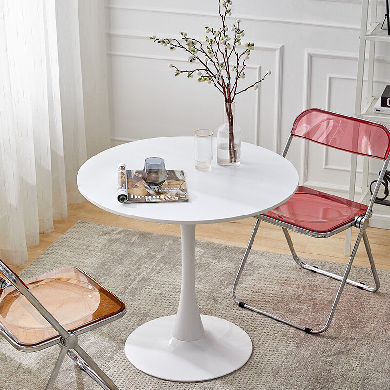 Petite table ronde nordique pour la salle à manger domestique, table basse de négociation, magasin de thé au lait, loisirs de balcon