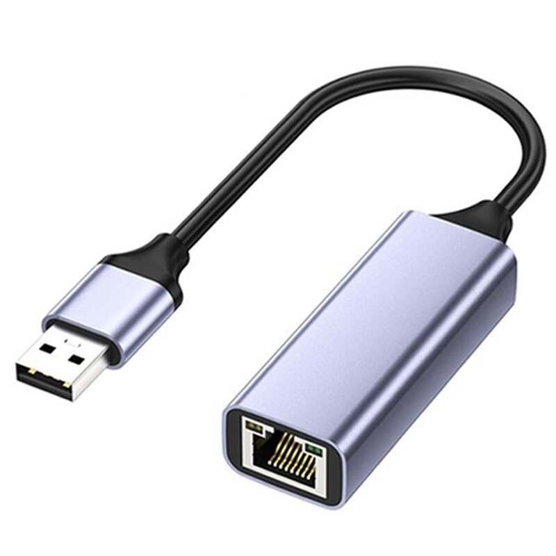 อะแดปเตอร์เครือข่ายอีเทอร์เน็ตแบบ USB เป็น RJ45อะแดปเตอร์เครือข่าย USB3.0พีซีอินเทอร์เน็ต USB 1000Mbps เหมาะสำหรับแล็ปท็อป/กล่องทีวี