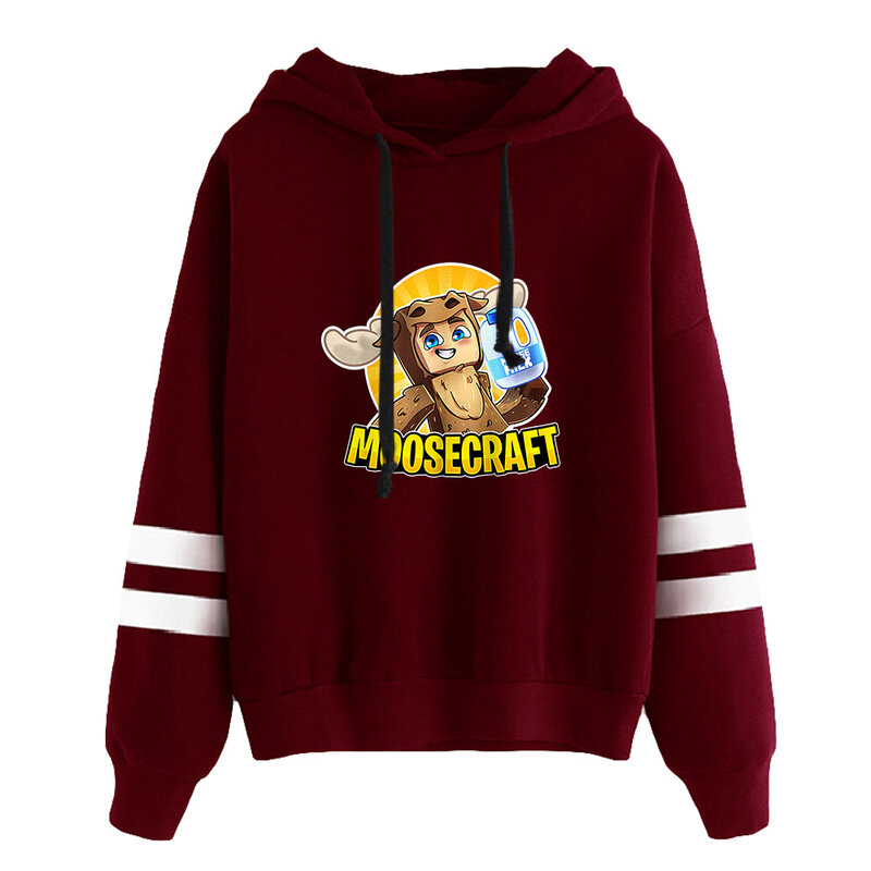 MooseCraft Hoodie Unisex Pocketless Parallel Bars Sleeve Sweatshirt Men Women Hooded Pullover 2022 Casual Style Clothes