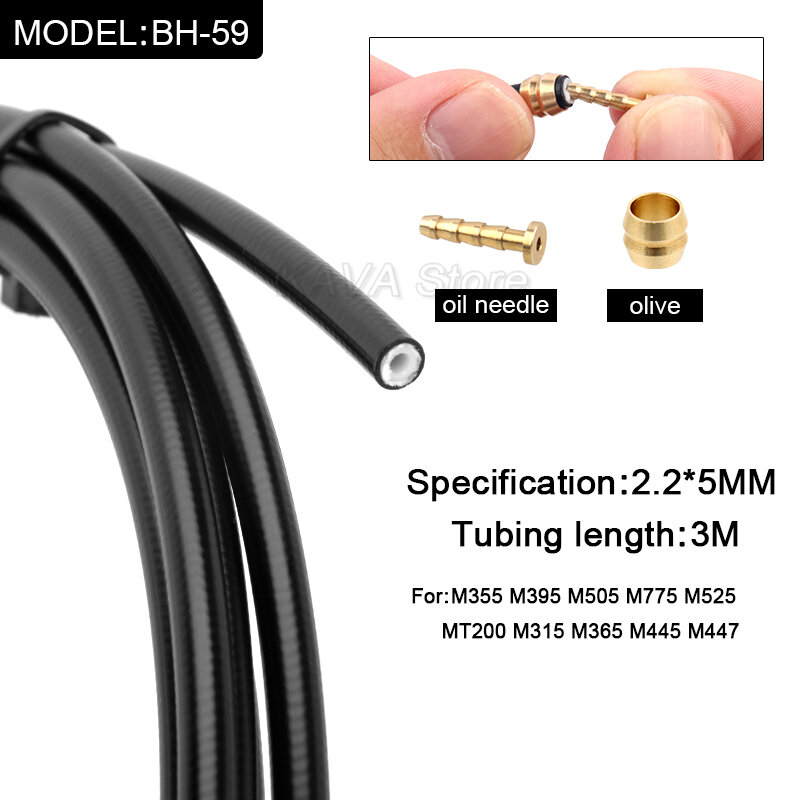 Cable de freno de disco hidráulico de 3M, manguera de freno de bicicleta BH59 BH90, juego de oliva para Shimano DEORE XT SLX XTR Series, frenos MT200 M395 M375