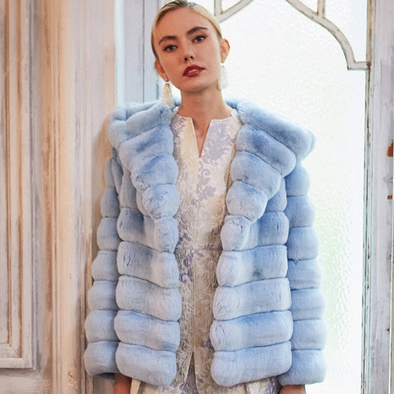 Зимнее женское меховое пальто из Шиншиллы, Женское зимнее пальто с капюшоном, женское короткое пальто высокого качества