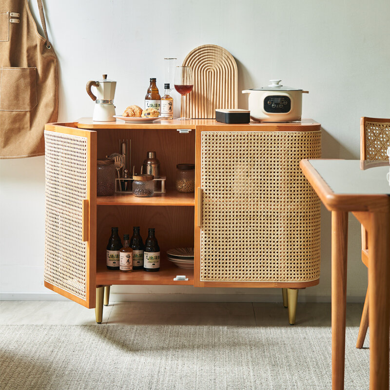 Penyimpanan tenun anggur Nordic, sederhana kombinasi dinding Modern kabinet pendek M2 rumah tangga