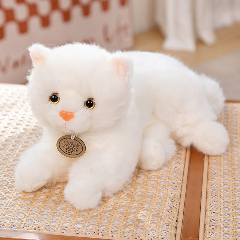 귀여운 크리에이티브 흰색 인공 동물 종, 빨간 망토 고양이, 편안한 소파 방 장식 장식품, 여아 생일 선물