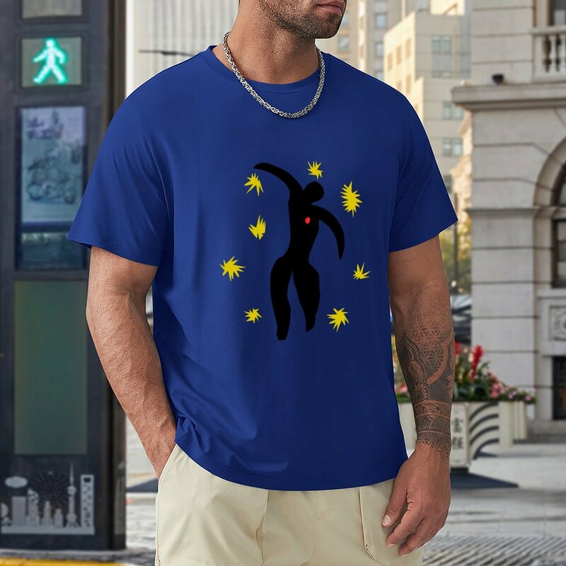 T-shirt col rond homme, estival et de marque, collage Matisse, nuit étoilée