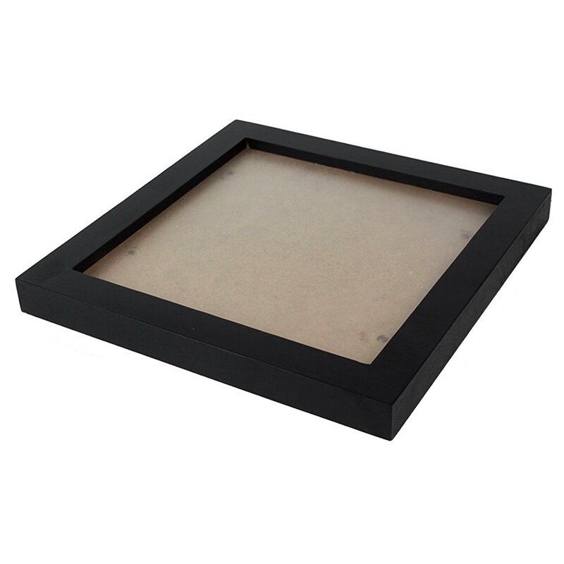 مربع سميكة خشب الصنوبر إطار الصورة ، جدار إطار الصورة ، أسود ، 6 "، 3X