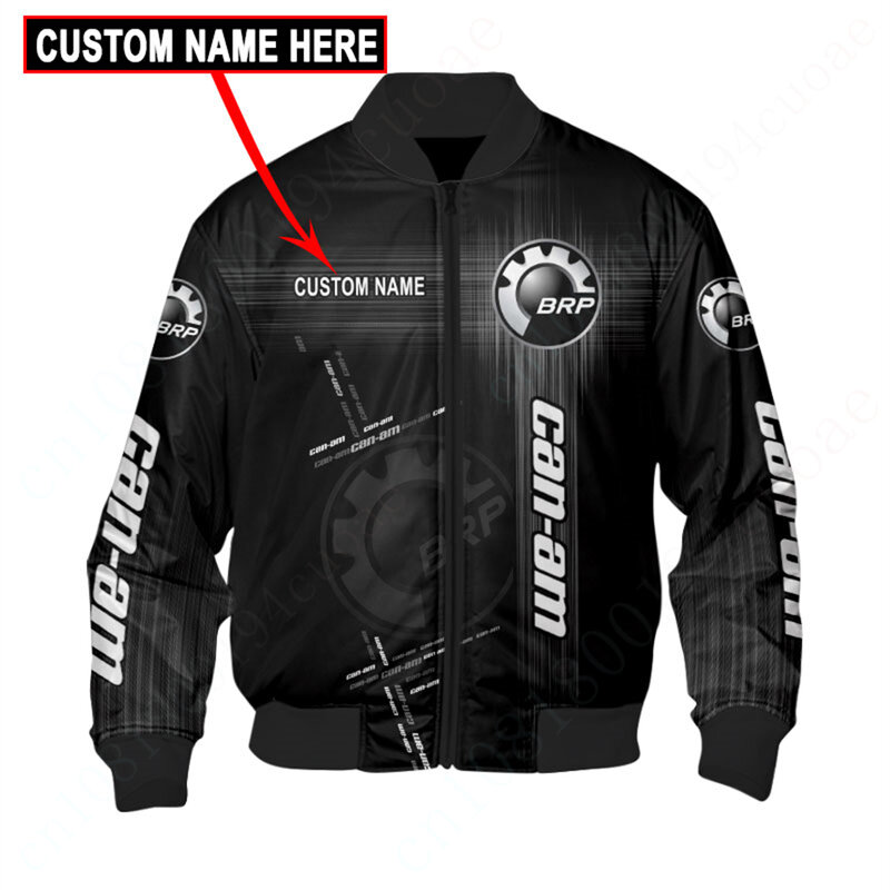 Can-am jaket Bomber seragam bisbol Techwear pria, jaket Bomber untuk pria, mantel tebal, jaket Parkas 3D penahan angin