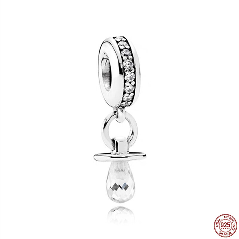 Hot 925 Sterling Silver Baby Feeding Bottle Pacifier Mother And Son Charm Bead Fit Original Pandora Bracelet DIY Jewelry Gift