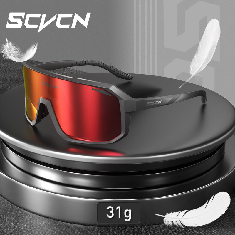 نظارات شمسية لركوب الدراجات للرجال من SCVCN نظارات شمسية للقيادة على الطرق الجبلية نظارات للجري والرياضات الخارجية نظارات UV400 للنزهات