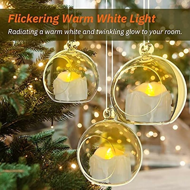 Battery Operated Timer Candles 12 Packs LED Flameless Votive Tea Lights Candle for Decorations Christmas Home Party Decor