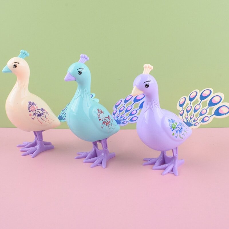 Regali per ricordare l'infanzia in stile pavone per uccelli, giocattoli a carica per bambini