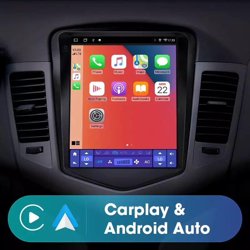Leitor multimídia carro para Chevrolet Cruze, Carplay, Android 12, rádio, vídeo, navegação, unidade principal, estéreo, 2din, alto-falante, 2008-2014