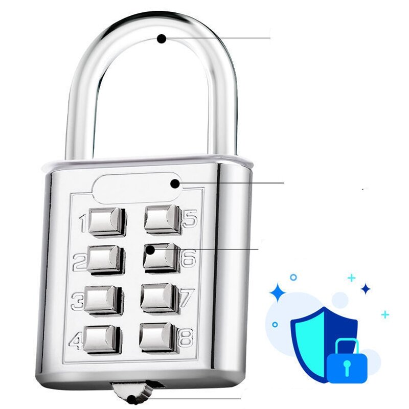 Lucchetto a combinazione con codice Password a 8 cifre valigia in lega di zinco per bagagli codice di viaggio Smart Lock Code lucchetto Anti-thieft con chiave