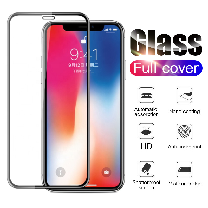 Gehärtetes Glas für iPhone 11 12 13 14 15 Pro Max Glas iPhone XR X XS 7 8 6 6s plus 12 Mini Se Schutz Displays chutzglas