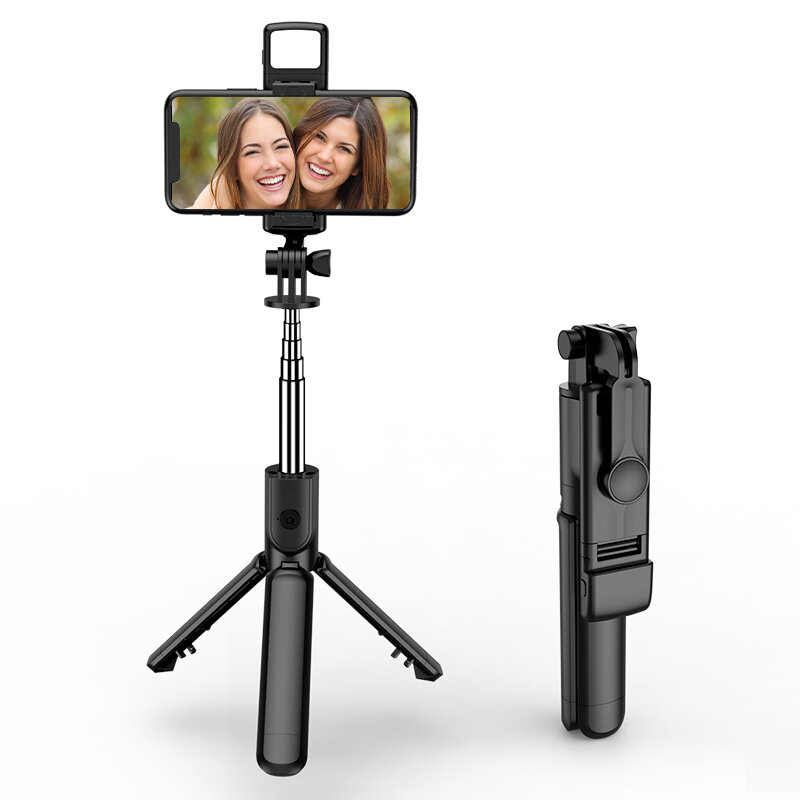 Palo de Selfie inalámbrico, soporte de trípode con luz, Bluetooth, remoto, extensible, para iPhone, teléfono móvil, Tiktok, transmisión en vivo