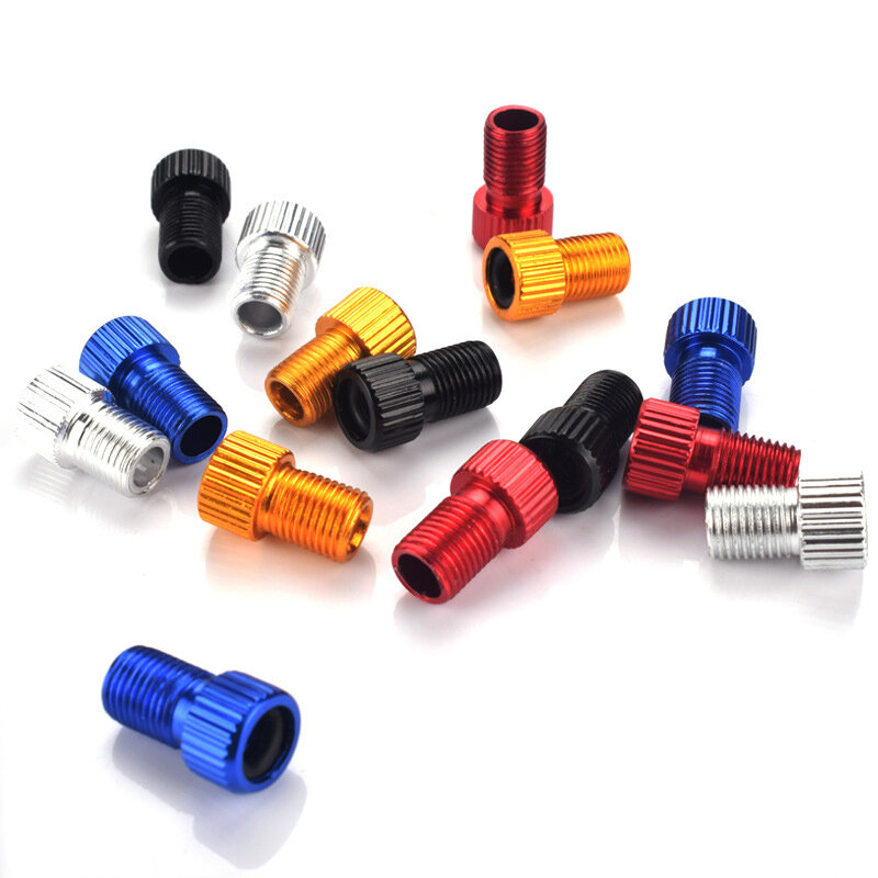 Aluminum Alloy Bike Valve Adapter Convert Presta To Schrader Valve Bicycle Pump Air Nozzle Tube Tools Bicycle Accessories 1PC