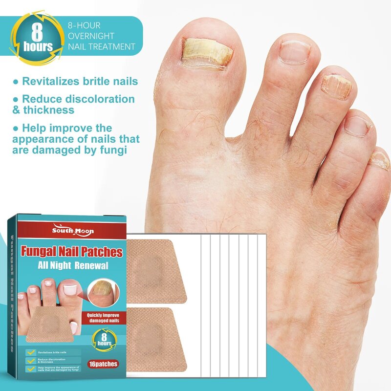 16 Pcs Nail Care Night Patches Thickening Nail Repair Stickers Toenail Correction Patch Night Masks Toenail Repair Patches