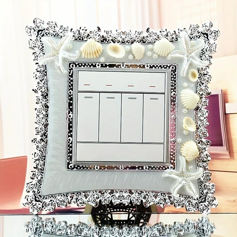 2pcs European Shell Resin Switch Stickers Can Be Used As Switch Decoration for Living Room Bedroom Study
