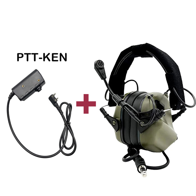 M32 Mod4 Tactische Headset Jacht Schieten Oorkappen Microfoon Ondersteuning Spraakcommunicatie + Ptt Adapter