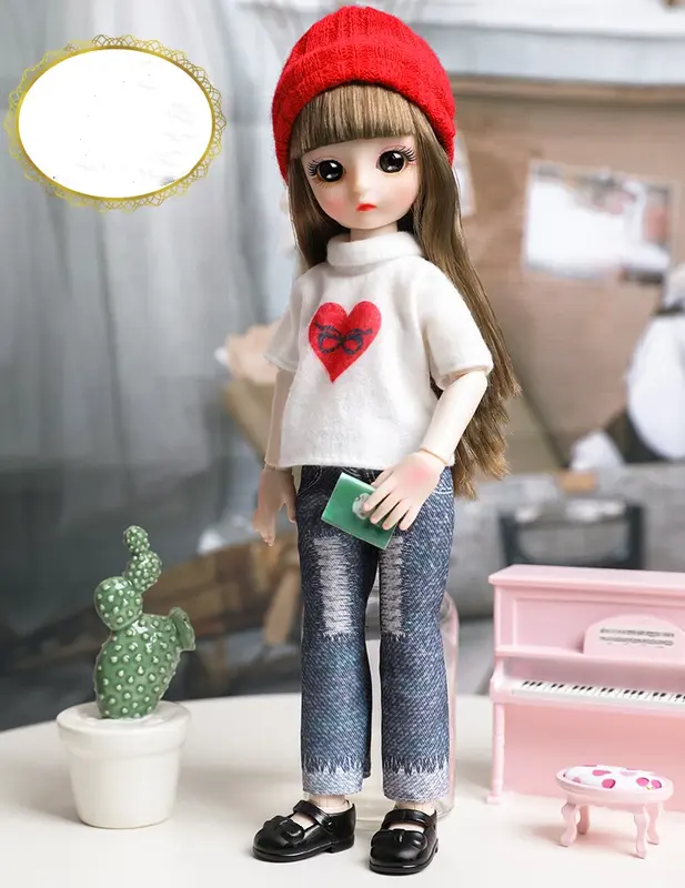 30cm Cute BJD Doll with Big Eyes DIY Toys Princess Dress Make-up Blyth Dolls Gifts for Girl Princess Toys