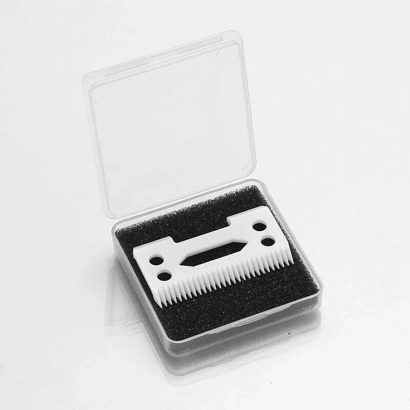 WMARK 10pcs 2-hole Stagger-tooth Ceramic Movable Blade with Box for Cordless Clipper Replaceable Blade White Black Golden Color