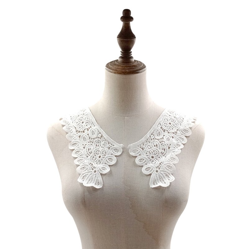 Y1UB Donna Falso colletto Decorazione della spalla Collo staccabile in seta latte per colletto a basso profilo realizzato in