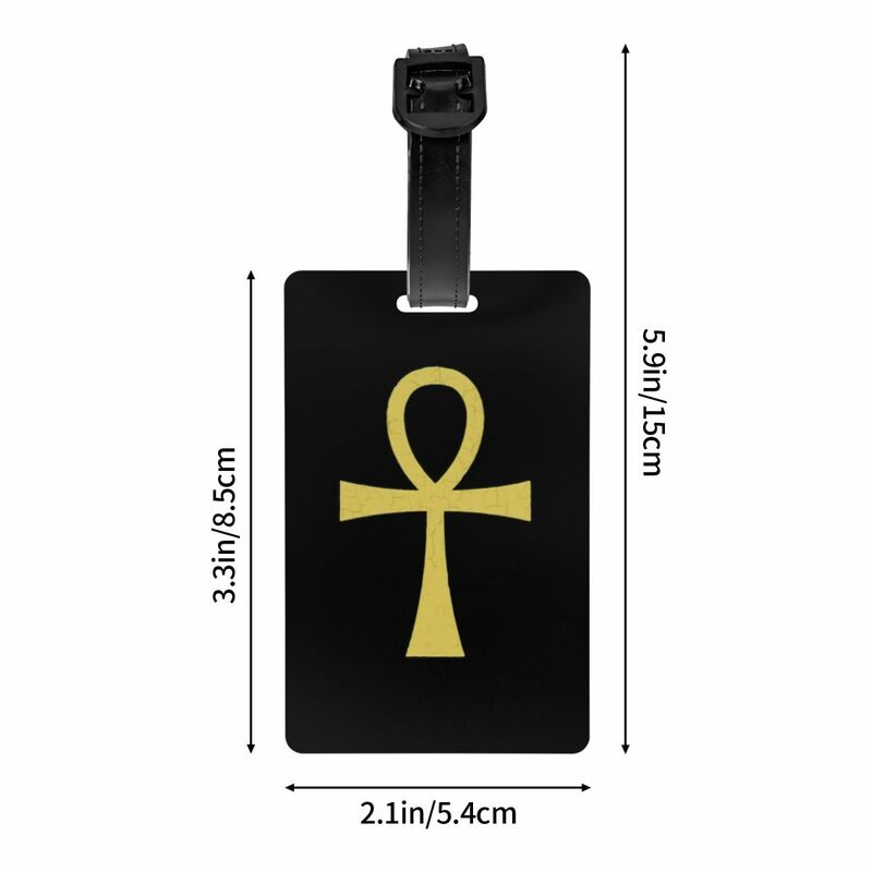 Custom Ancient Egyptian Symbol Ankh Key Of Live Luggage Tag Privacy Protection Baggage Tags Travel Bag Labels Suitcase