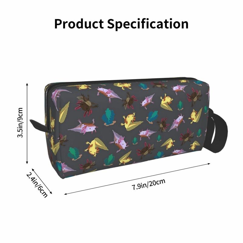 Axolotls Muster Make-up Tasche Kosmetik Veranstalter Lagerung Dopp Kit Toiletten artikel Kosmetik tasche für Frauen Schönheit Reise Feder mäppchen