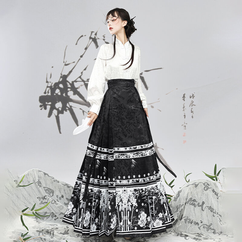 فستان Hanfu بأكمام طويلة للنساء ، ملابس تنكرية ، مجموعة Hanfu محسنة ، نمط صيني ، سلالة مينغ ، سيدة ، جديد