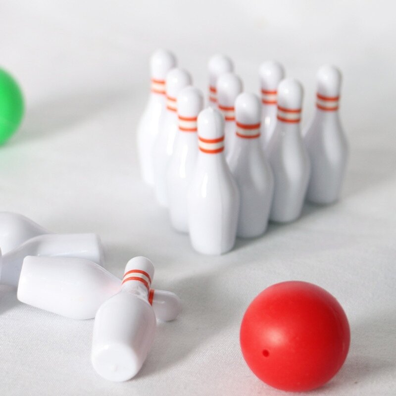 Kid Bowling Set, mit 10 stücke Flaschen & 2 stücke Bowling kugeln Schmuck pädagogische frühe Entwicklung Modell Baby Haus Dekor