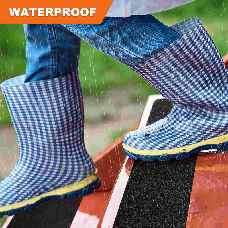 4 Pcs Anti-slip Strip Stairs Grip Tape Waterproof Tread Black Outdoor Rug Non-slip Skid Nonslip for Treads