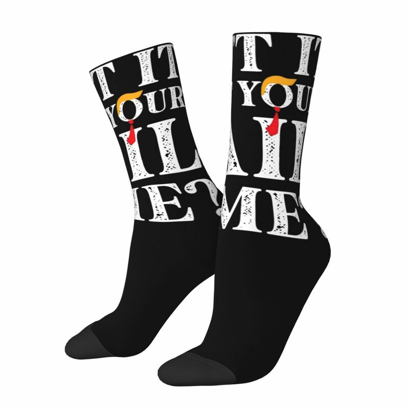 Trump Isn't It Past Your Jail Time Accessories Crew Socks Breathable Funny Saying Sport Long Sock Comfortable for Mens Best Gift