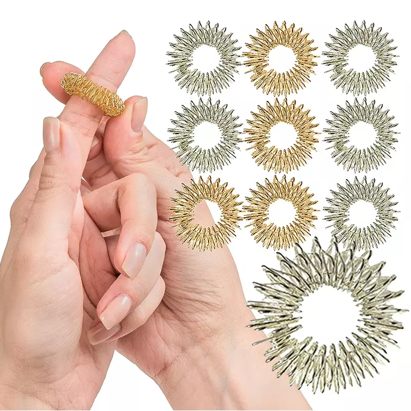 5 pçs spiky sensoriais anéis grandes spikey brinquedos dedo acupressão massagem anéis terapia anel de circulação do dedo adhd