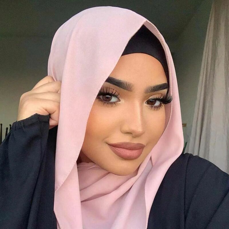 Lenço Hijab Chiffon Premium para Mulheres, Turbante para Véu, Cachecóis, Hijabs Muçulmanos, Xales, Acessórios Ramadan
